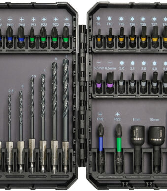 QUANTOOL bits- en borenset, 37-delig, in kunststof doos