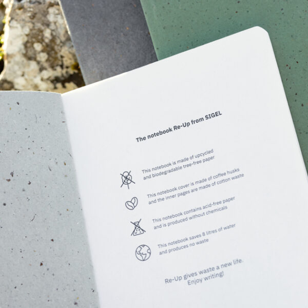 sigel notitieboek Re-Up, DIN A5, geruit, lichtgrijs