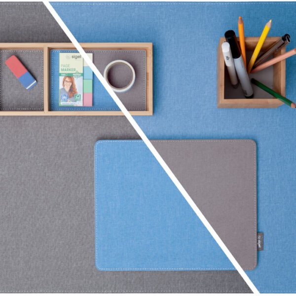 sigel schrijfonderlegger Eyestyle, 600 x 450 mm, lichtblauw/donkergrijs