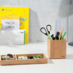 sigel pennenkoker Eyestyle, van bamboe, vierkant