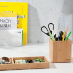 sigel pennenbak Eyestyle, van bamboe, lichtgrijs/zwart