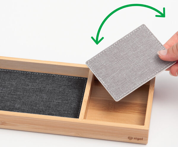 sigel pennenbak Eyestyle, van bamboe, lichtgrijs/zwart