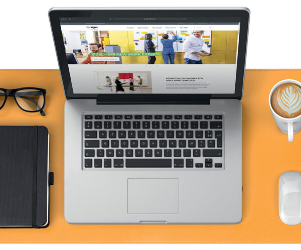 sigel schrijfonderlegger, kunstleer, oprolbaar, geel/grijs