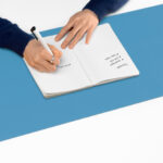 sigel schrijfonderlegger, kunstleer, oprolbaar, blauw/groen