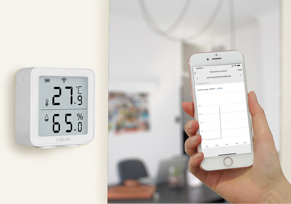 LogiLink Thermo-Hygro-meetapparaat, wit LogiLink Thermo-Hygro-meetapparaat, wit