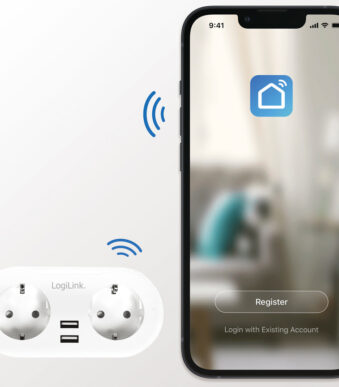 LogiLink Wi-Fi Smart Plug adapterstekker, 2-voudig + 2x USB, wit