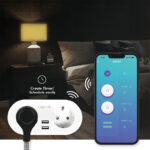 LogiLink Wi-Fi Smart Plug adapterstekker, 2-voudig + 2x USB, wit