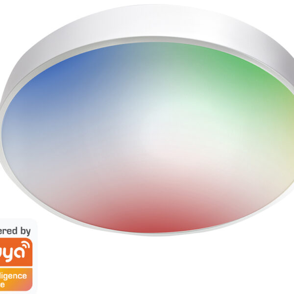 LogiLink Wi-Fi Smart LED-plafondlamp, Tuya compatibel, wit