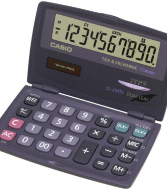 CASIO zakrekenmachine SL-210 TE, Solar-/ batterijvoeding