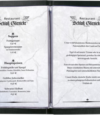 sigel menukaart-map, A4, zwart, elastiek binding, blanco