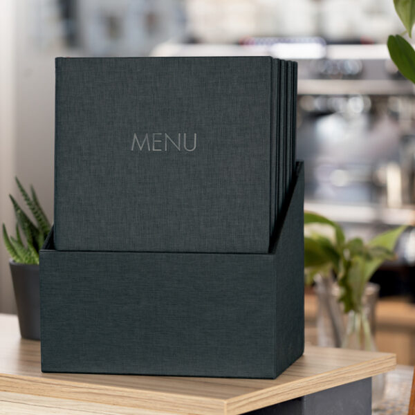 sigel menukaart-map MENU, DIN A4, antraciet, 10 stuks in box