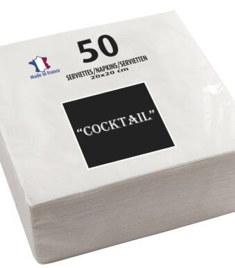 PROnappe cocktailservetten, 200 x 200 mm, wit
