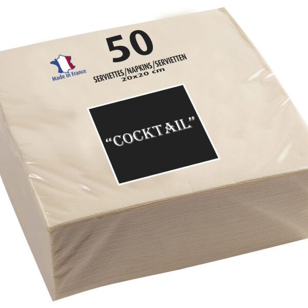 PROnappe cocktailservetten, 200 x 200 mm, ivoor