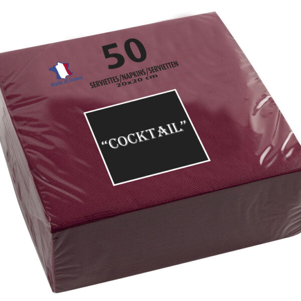 PROnappe cocktailservetten, 200 x 200 mm, bordeaux