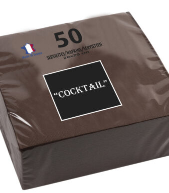 PROnappe cocktailservetten, 200 x 200 mm, chocoladebruin