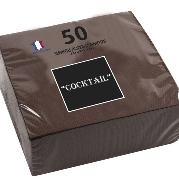 PROnappe cocktailservetten, 200 x 200 mm, chocoladebruin