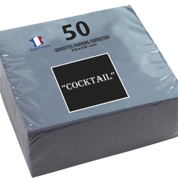 PROnappe cocktailservetten, 200 x 200 mm, grijs