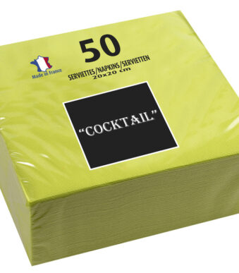 PROnappe cocktailservetten, 200 x 200 mm, kiwigroen