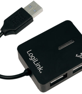 LogiLink USB 2.0 Hub Smile, 4 poorts, zwart