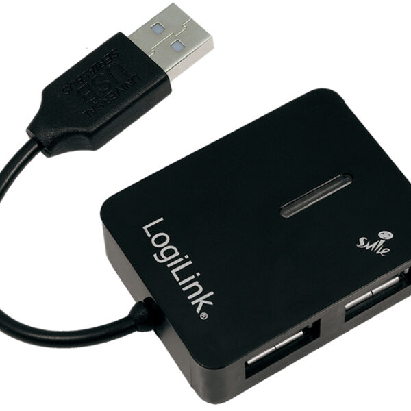 LogiLink USB 2.0 Hub Smile, 4 poorts, zwart