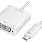LogiLink USB-C - DVI adapterkabel, wit, 140 mm
