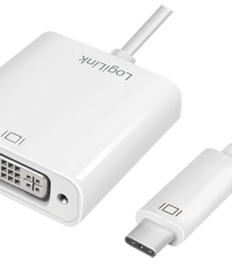 LogiLink USB-C - DVI adapterkabel, wit, 140 mm