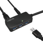 LogiLink USB 3.0 actieve verlengkabel met USB-Hub, 10m