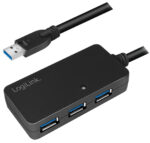 LogiLink USB 3.0 actieve verlengkabel met USB-Hub, 10m
