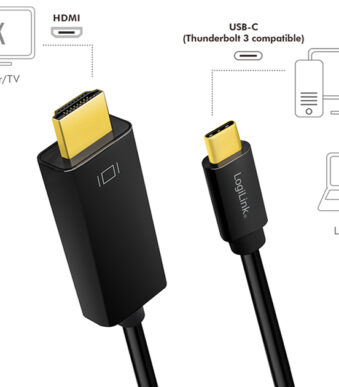 LogiLink USB-C - HDMI aansluitkabel, 1,8 m, zwart