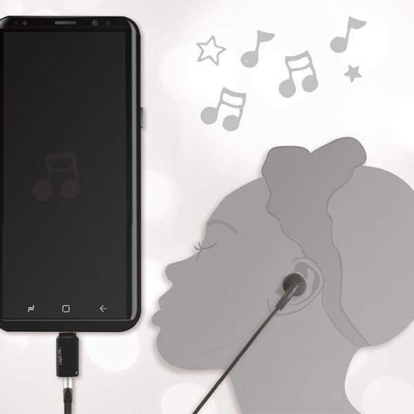 LogiLink USB-C audio-adapter, zwart