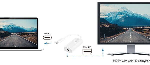 LogiLink USB-C - Mini DisplayPort adapterkabel, wit