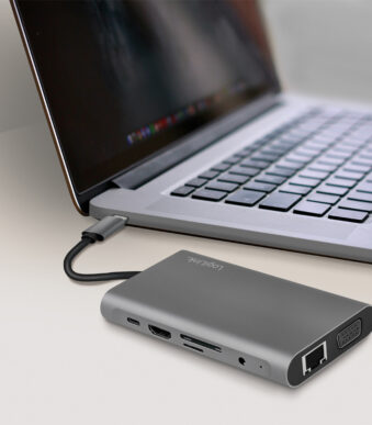 LogiLink USB 3.2 Dockingstation, 10-poorts, USB-C, zilver