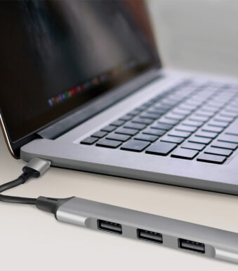 LogiLink USB 3.0 Slim-Hub, 4-poorts, aluminium behuizing, grijs