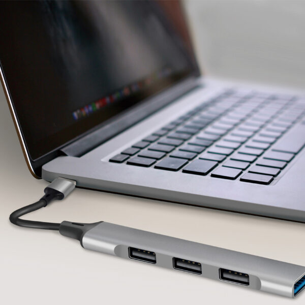 LogiLink USB 3.0 Slim-Hub, 4-poorts, aluminium behuizing, grijs