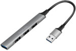 LogiLink USB 3.0 Slim-Hub, 4-poorts, aluminium behuizing, grijs
