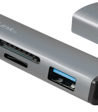 LogiLink USB 3.2 Gen2 Hub met kaartlezer, 2 poorts, alu