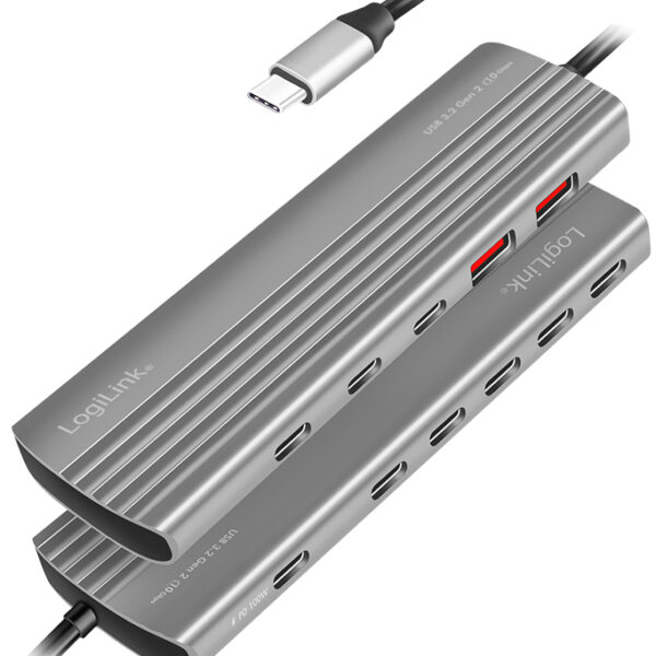 LogiLink USB 3.2 Ultra-Slim-Hub, 10-poorts, 2x USB-A, 8x USB-C