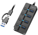 LogiLink USB 3.2 Hub, 4 poorts, met aan-/uitschakelaar, zwart