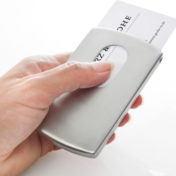 sigel visitekaartjes-etui ´Snap´, roestvrij staal, zilver