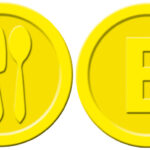 sigel waardemunten ´Eten´, van kunststof, geel