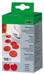 sigel waardemunten ´Dranken´, van kunststof, rood