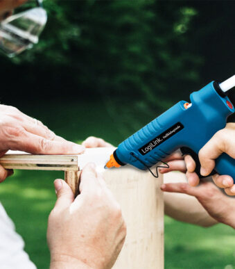 LogiLink warmlijmpistool, 80 Watt, draadloos, blauw