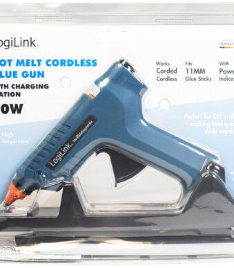LogiLink warmlijmpistool, 80 Watt, draadloos, blauw