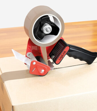 LogiLink handafroller voor verpakkingstape/plakband, zwart/rood