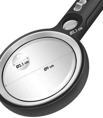 LogiLink loep met handgreep, UV- en LED-Licht, rond, zwart