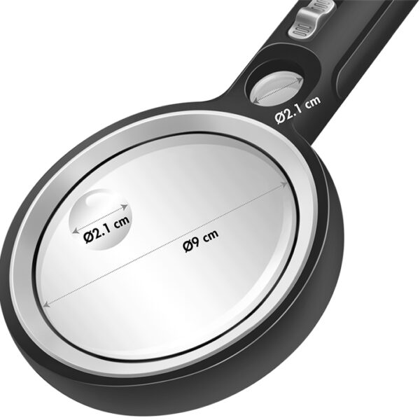 LogiLink loep met handgreep, UV- en LED-Licht, rond, zwart