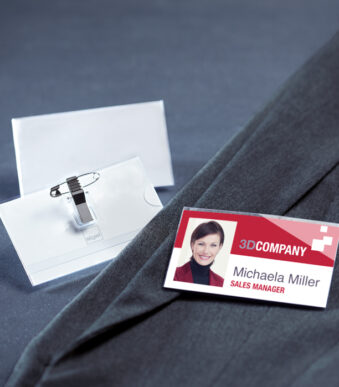 sigel Badge met combiklem, 54 x 90 mm, glashelder, 50 st.