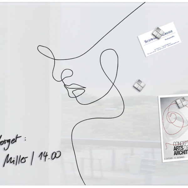 sigel glas-magneetbord artverum Line Art, (B)600 x (H)400 mm