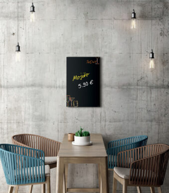 sigel glas-magneetbord artverum Drinks, (B)400 x (H)600 mm, zwart