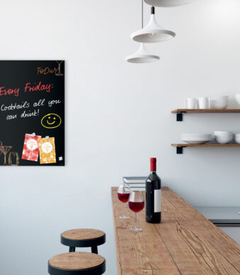 sigel glas-magneetbord artverum Drinks, (B)400 x (H)600 mm, zwart